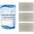 Naicinamide Tawas Soap,Niacinamide Soap For Face And Body,Niacinamide Soap Bar,Suitable for People with Body Odor,Deep Cleans Skin 100g (3PCS)