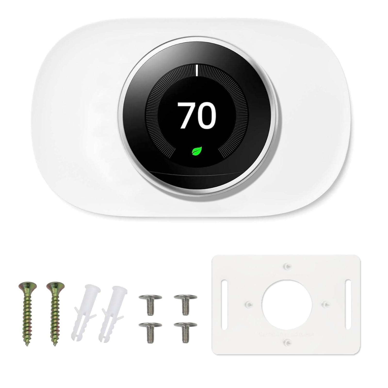 Photo 1 of * CRACKED * JGWPA Compatible with Google Nest Thermostat 1st/2nd/3rd Wall Plate Cover - Cover Imperfections Easy to Install - Snow