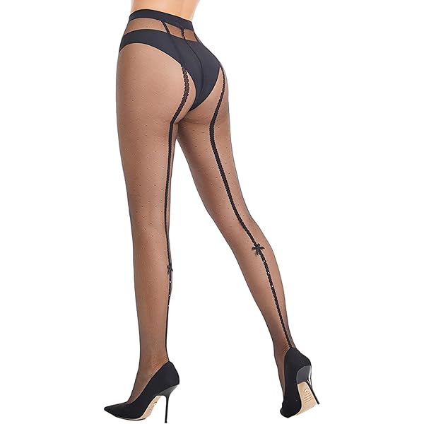 ToBeInStyle Women's Faux Print Suspender Garter Sheers Pantyhose - Butt  Cut-Out w/Garter Print White - One Size at Amazon Women's Clothing store