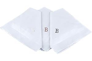 Boxed 3 pc. Initial Cotton Handkerchiefs , B initial