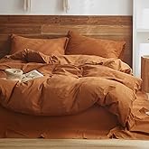 Pureant Pumpkin Comforter Set California King Burnt Orange Bedding Comforter Sets Cotton for Women Girls Solid Brown Terracotta Cal King Comforter Soft Rust Caramel Comforter Sets Dusty Pumpkin Quilts