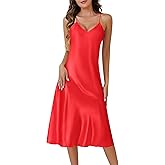 ETOSELL Silk Nightgown for Women Long Satin Sleep Slip Dress Silky Night Dress V Neck Chemise Nightie Soft Nightwear