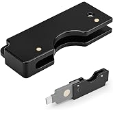 Aluminum Protective Carrying Case fits for Yubikey 5C NFC &ndash; Flip Slide Design Keychain Holder for Quick Access &amp; Everyday Protection,Black