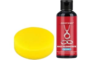 Gold Polish,50ml Ring Polish with Sponge - Paste for Cleaning Care Platinum Metal Ring Chain Necklace Jewelry Scratch Removal
