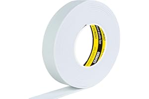 COUMENO Single-Sided EVA Foam Tape, Single-Sided Sealing Strip Foam Pad Sponge Tape,Self-Adhesive Insulation Sealing Tape (White) 1inX16.4FT