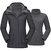 CAMEL CROWN Womens Waterproof Ski Jacket 3-in-1 Windbreaker Winter Coat Fleece Inner for Rain Snow Outdoor Hiking