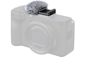 SMALLRIG Cold Shoe Microphone Wind Muff for Canon PowerShot V1, Furry Windscreen with Cold Shoe Adapter, Wind Furry Noise-Red