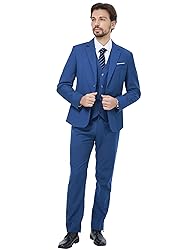 MAGE MALE Mens Two Button 3-Piece Suits Slim Fit