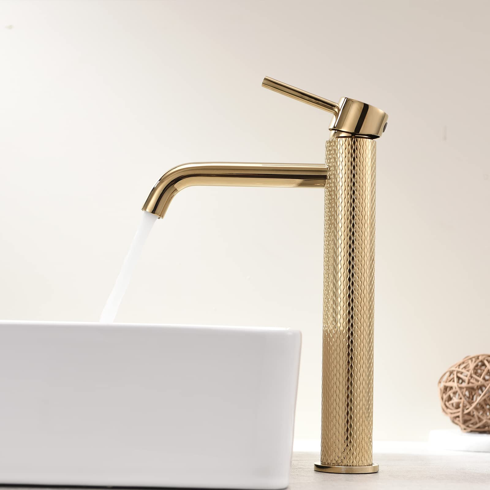TIMACO Washbasin Tap Bathroom Mixer Sink Single Lever Tap - Gold