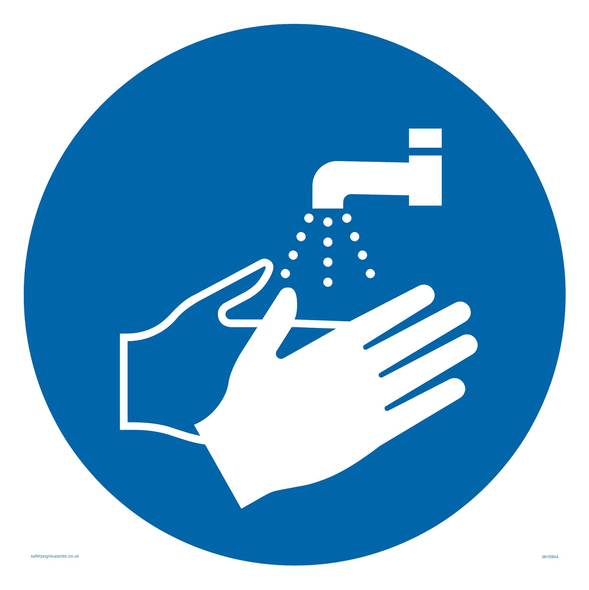 Pack of five - Hand wash symbol Sign - 200x200mm - S20