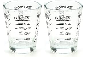 NCnnwovf Shot Glasses Measuring Cup Liquid Heavy Glass Wine Glass Espresso Shot Glass 26-Incremental Measurement 1oz, 6 TSP, 