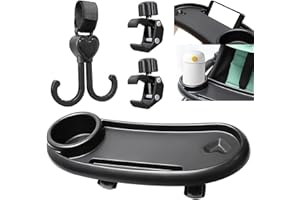 Baby Stroller Snack Tray, Stroller Snack Tray Attachment - with Cup Holder and Phone Holder, Universal Removable, Convenient 