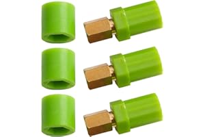 Violiica Shear Shaft Coupler KP Series Pasta Roller Attachment, KPSA KPRA KPEX KPXX, Brass Repair Part, 3-Pack, Green