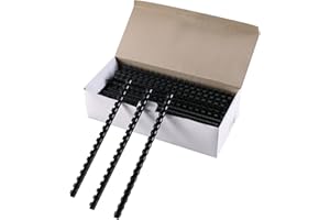 MYFULLY 100 Pack 19 Ring Plastic Comb Binding Spines | 1/2 Inch Diameter, 90 Sheet Capacity, Letter Size, Black Binding Comb (1/2" (90 Sheet Capacity))