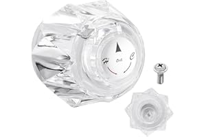 LIBERFLOW Faucet Handle Replacement Compatible with Delta Faucet RP2391 Single Clear Knob Handle Kit with Button and Set Screw, Acrylic