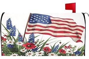 BLLESQELAX Mailbox Cover, Mailbox Cover Magnetic Standard Size 18 X 21 Inch, Independence Day Magnetic Letter Post Box Cover for 4th of July, Memorial Day, Spring and Summer Yard Decor