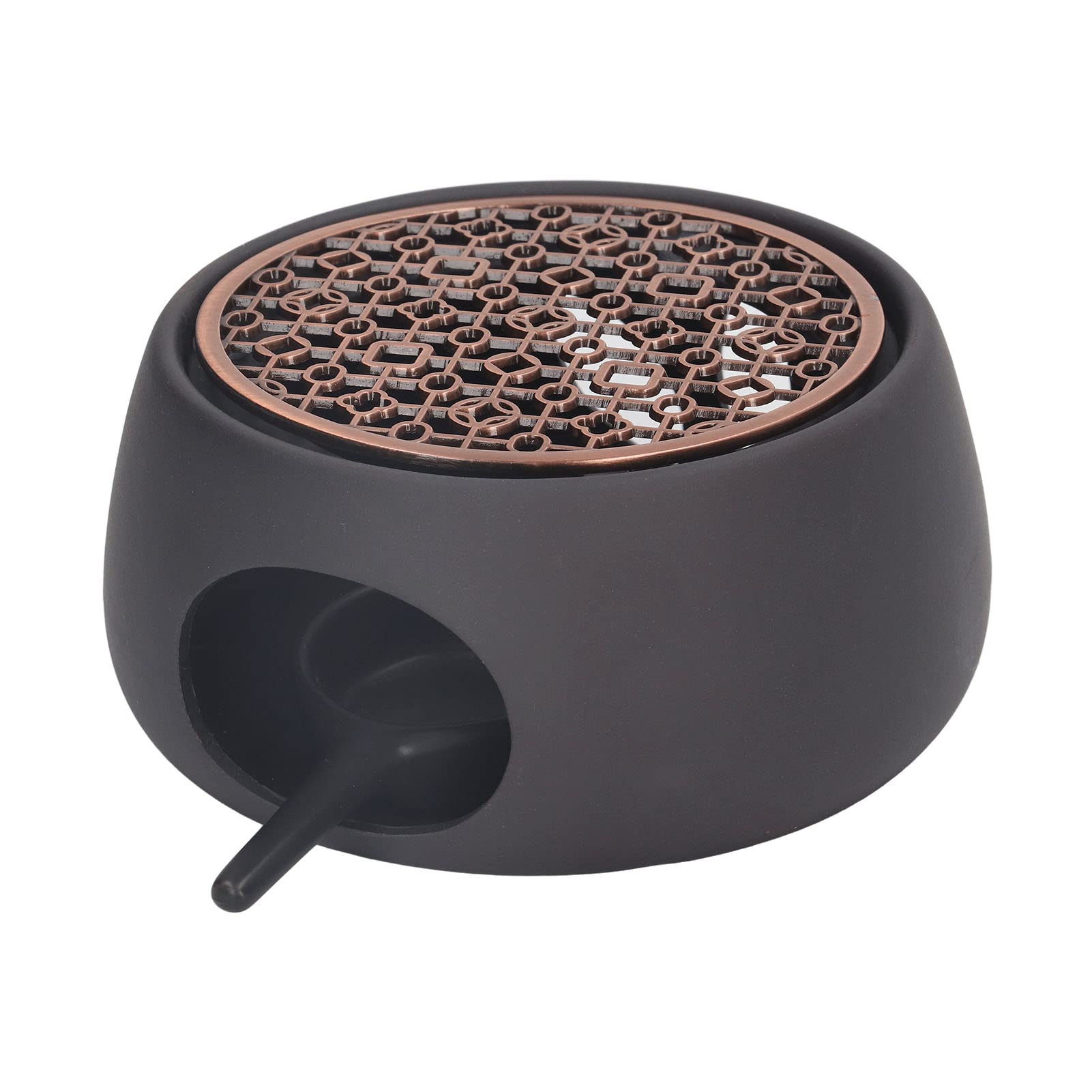 Teapot Warmer, Hollow Out Design Ceramic High Temperature Candle Warmer with Candle Holder for Home (C Pad)