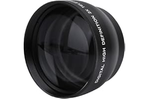 52mm 2X Telephoto Lens, HD Professional Tele Converter with Aluminum Alloy Body, Scratch Proof, for 52mm Mount Camera