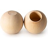 Pinehurst Crafts Wood Dowel Rod End Caps, 1 Inch Diameter with 1/2" Hole, Pack of 10