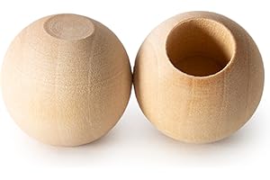 Pinehurst Crafts Wood Dowel Rod End Caps, 1 Inch Diameter with 1/2" Hole, Pack of 10