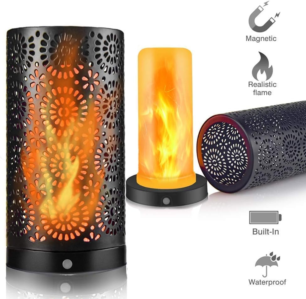 thumbnail interactive-video image 1 of CFGROW LED Flame Effect Light, Fireplace Light With Remote & Timer, USB Rechargeable Battery Operated Flame Lamp, Waterproof Dimmable 4, Coffee 1 of 12