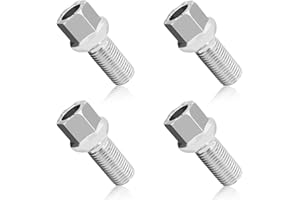 SamWinGear Wheel Bolts M14x1.5 Lug Bolts Wheel Studs WHT001812 Ball Seat Wheels Lug Bolt Alloy Steel 27mm Shank Length Chrome Replace Bolt Studs Hub Screws with Nuts for Audi Seat Skoda VW