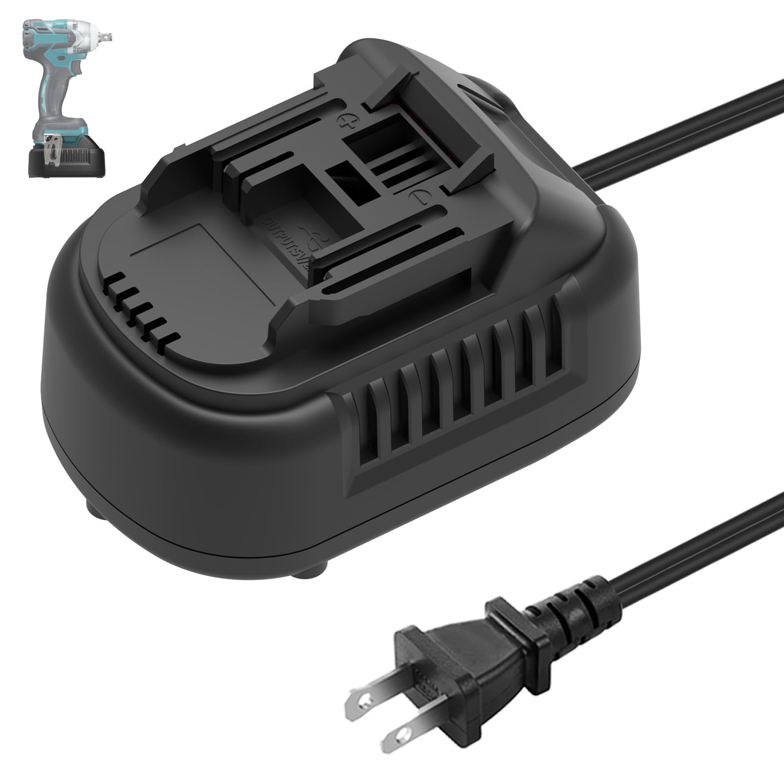 Photo 1 of NUOGEDZ for Makita 18V AC Battery Adapter, Power Source Option for Makita 18V LXT Cordless Tools, 110V AC to DC Adapter Max Power 500W,Can Be Used with Generators or Long Extension Cords