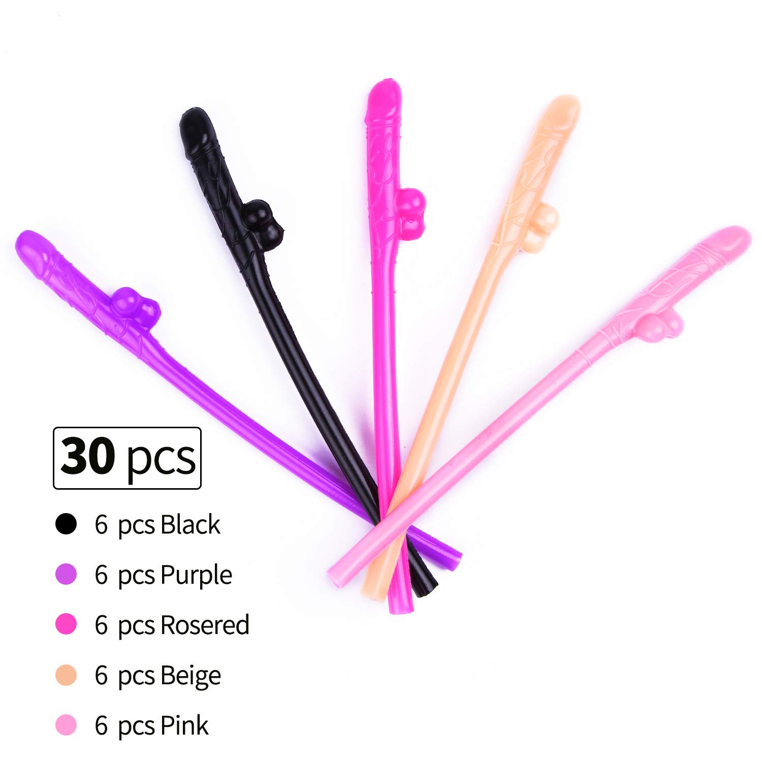 Bachelorette Party Drinking Straw, l\'aise vie Funny Straw Fun Shape Naughty Straw Interesting Party Straw Suitable for Hen Party (30)