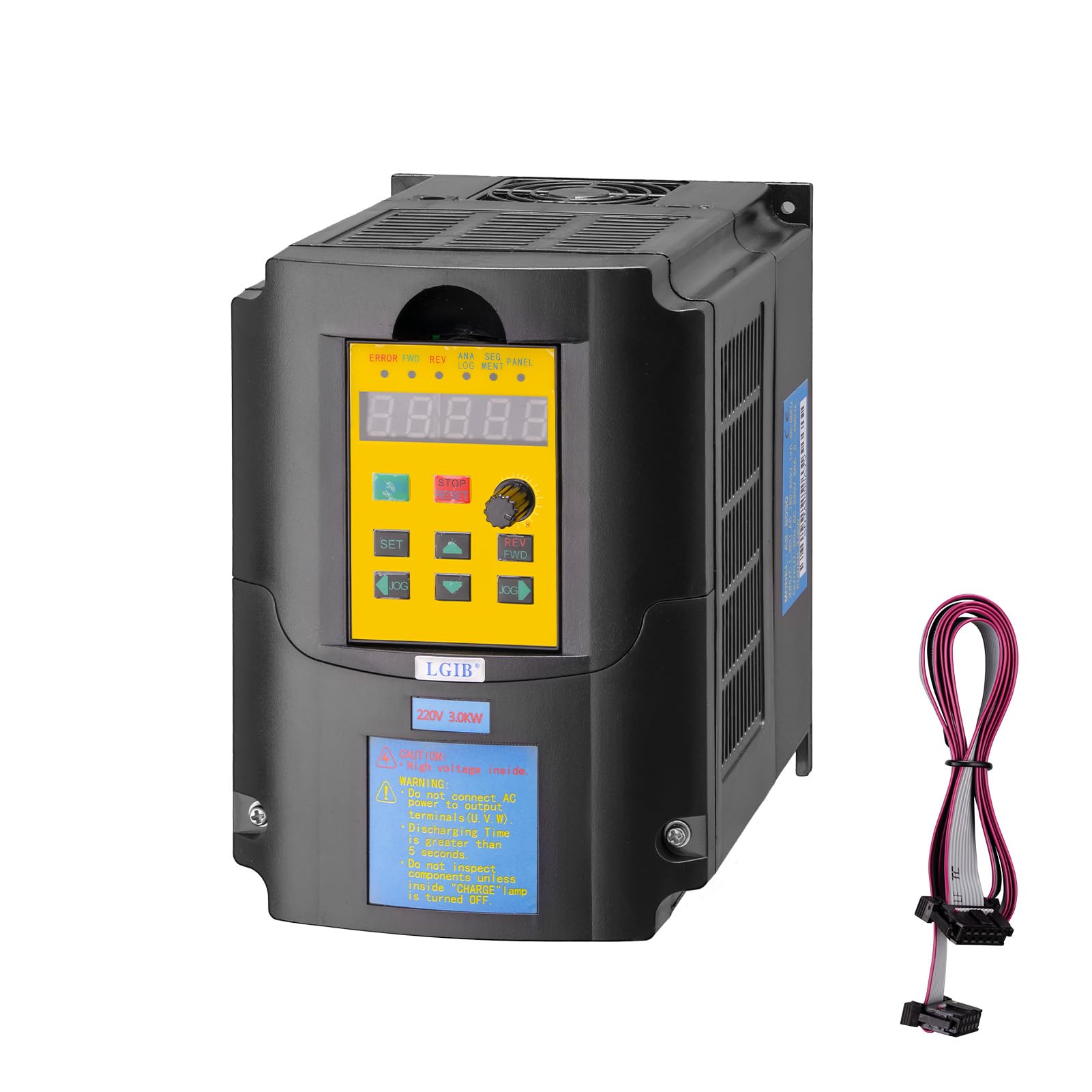 Photo 1 of LGIB 220V 3KW VFD, 4HP 14A Variable Frequency Drive, 1 or 3 Phase Input to 3 Phase 0-400HZ Output Control Inverter Converter for CNC Spindle Motor Speed Control