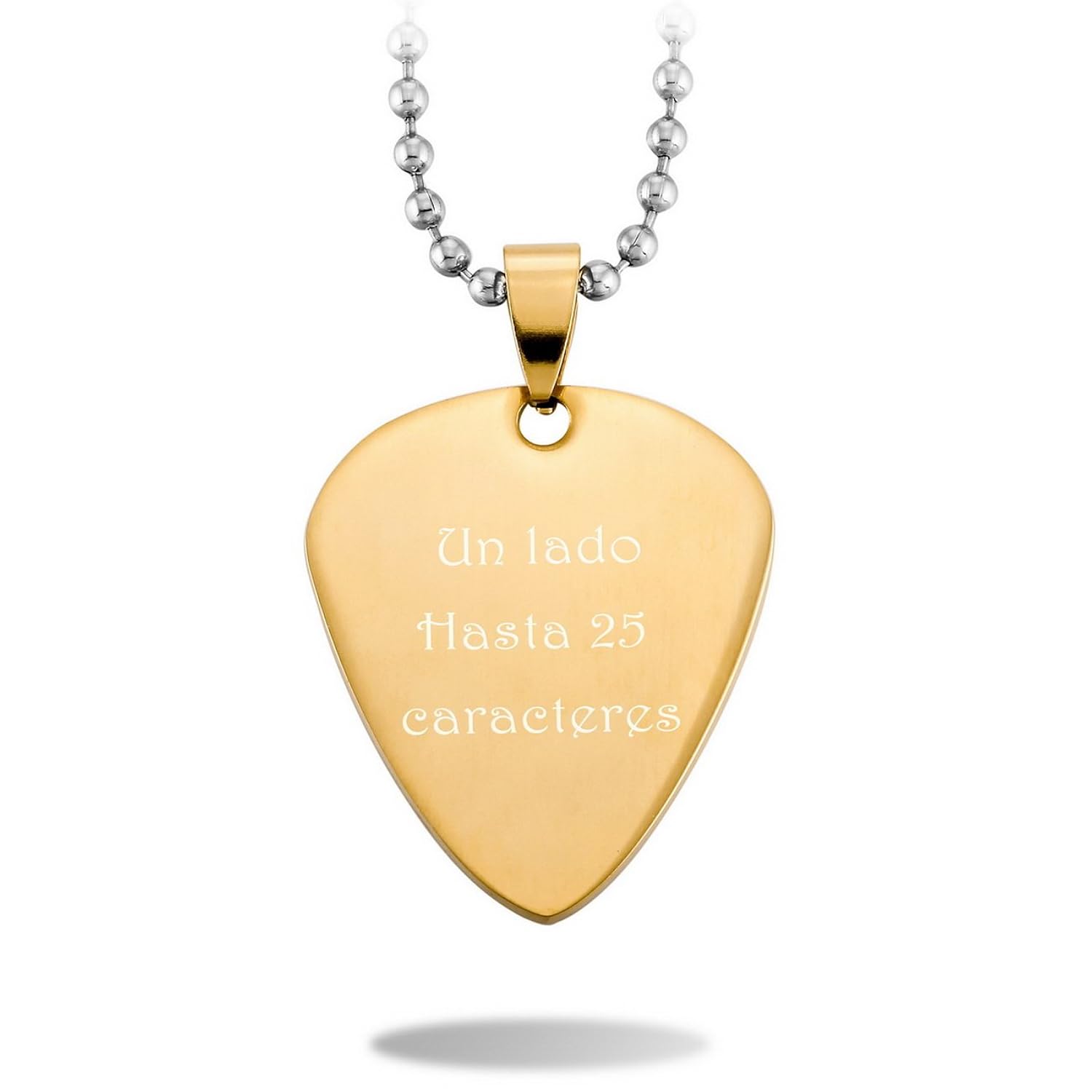 MeMeDIY Acero Inoxidable Colgante Collar Púa de Guitarra Corazón Heart Grabado personalizado
