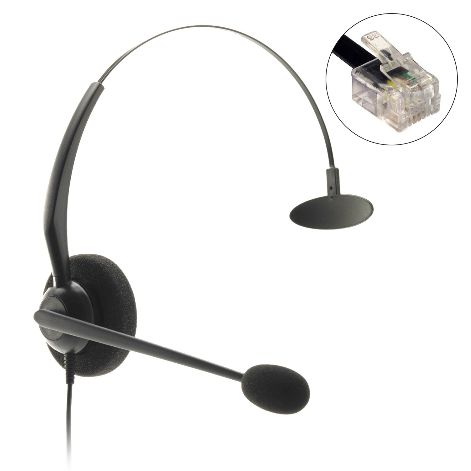 JPL Single Ear Boom Arm and Mic, Black