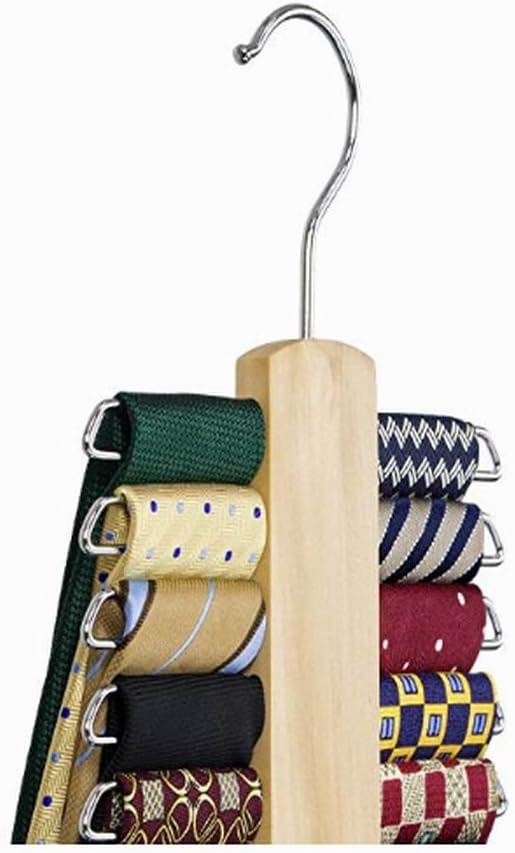 ZENN.TH Krawattenhalter Holz 20 Stangen - Für Schals & Gürtel - Organizer Weiß