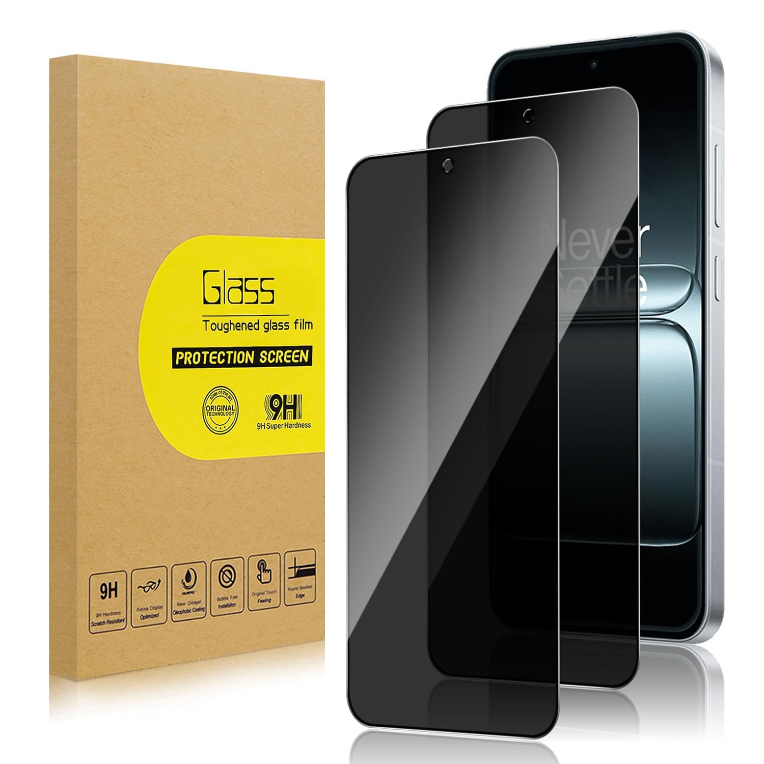 Photo 1 of Lokyoo 2 Pack Privacy Screen Protector for OnePlus 13T [Anti-Spy Tempered Glass], Ultra HD, Anti-Scratch, Bubble-Free, Easy Install 9H Protective Glass for OnePlus 13T