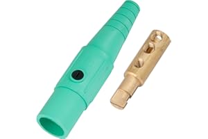 Marinco CLS2MB-E CLS Cam Type, Series 16 Inline, Single Pin Connector, 400 Amp, 600 Volt, 6 - #2 AWG, Male - Green (E)