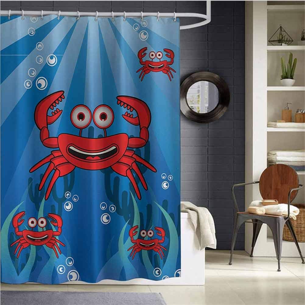 ScottDecor Crabs Shower Curtain Liners A Group of Funny Crab Underwater