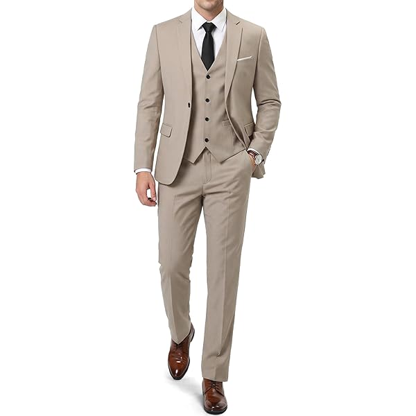 QZI Heren Drie stukken pak Notch revers twee knop formele bruiloft prom Tuxedo