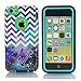 iPhone 5C Case, MOUKOU(TM) Hybrid High Impact 3 Layers Chevron with Anchor on Galaxy Pattern Hard Back Cover Case for iphone5c