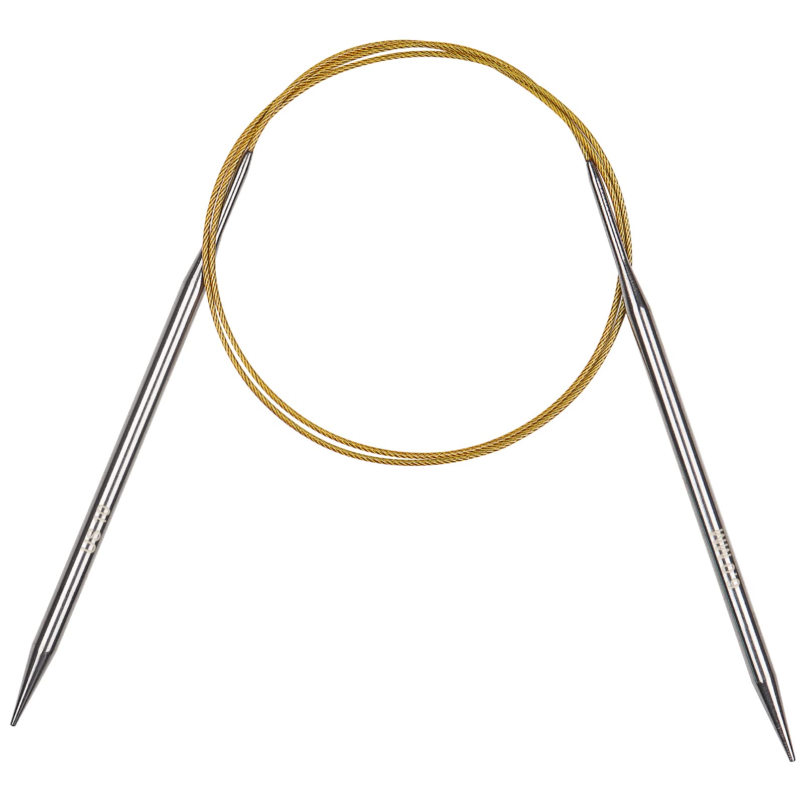 Aeelike 6mm Circular Knitting Needles 100cm, Metal Circular Needles with Flexible Cable, Fixed Stainless Steel Knitting Pins, Long Round Knitting Needles for Blankets Large Projects, Size US 10