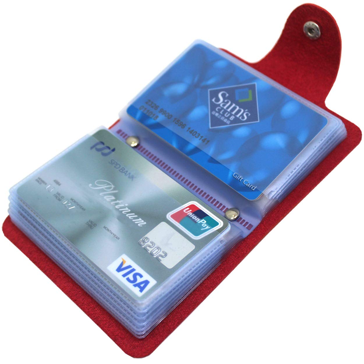 Mocasor Credit Card Holders for Women Men Bank Card Case (Red)
