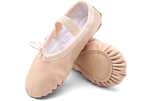 TETSUO Girls Ballet Shoes, Indoor Dance Flats Slippers for Kids, Toddlers Dancing, Yoga