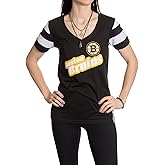 Calhoun NHL Womens Retro Varsity Short Sleeve Cotton V-Neck T-Shirt