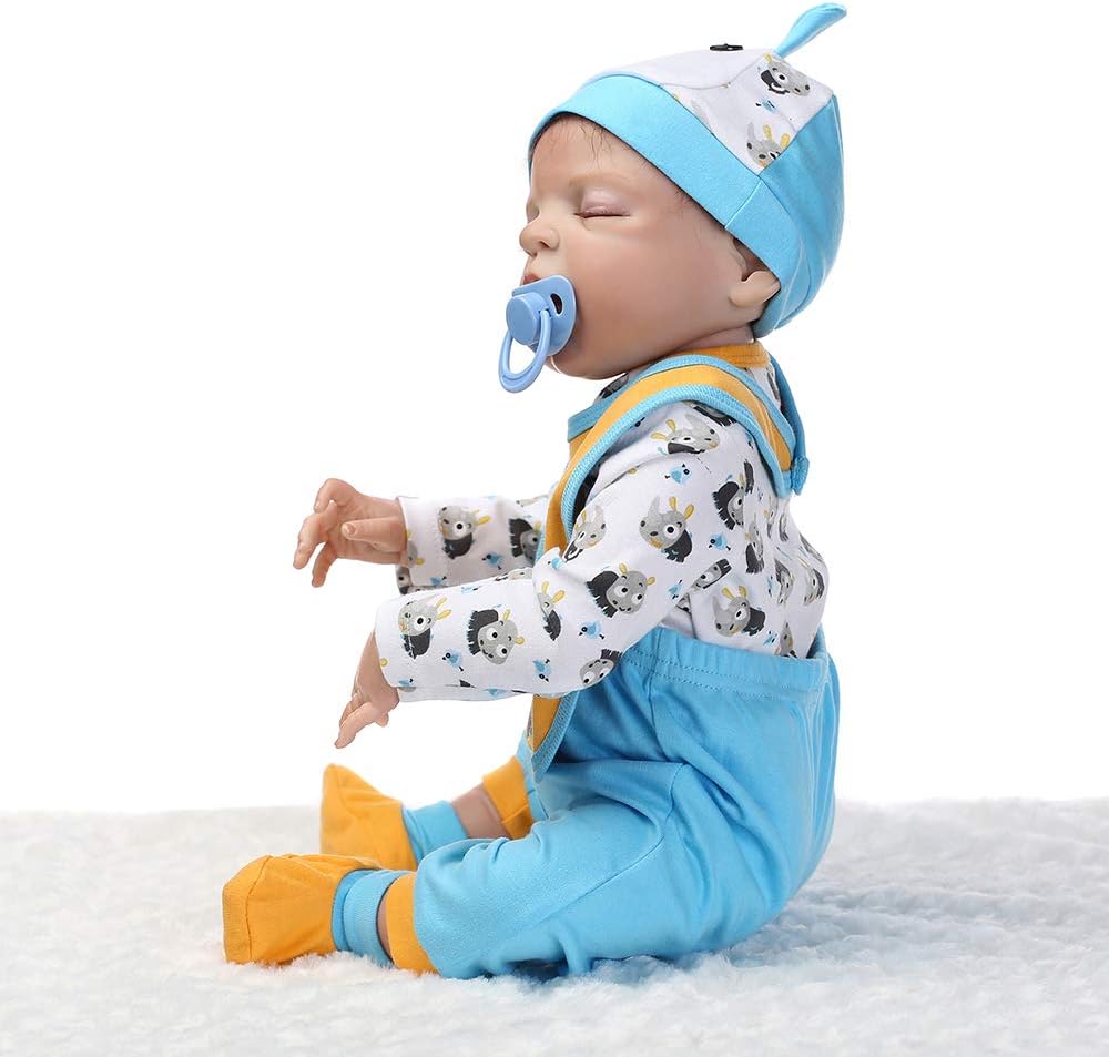 Prezzo 22 pollici 56 Centimetri Bambola Reborn Baby, Realistico Bambole Reborn Maschio con Occhi Chiusi Bambino di Simulazione Silicone Vinile Corpo Reborn Dolls Giocattoli Regalo Offerte