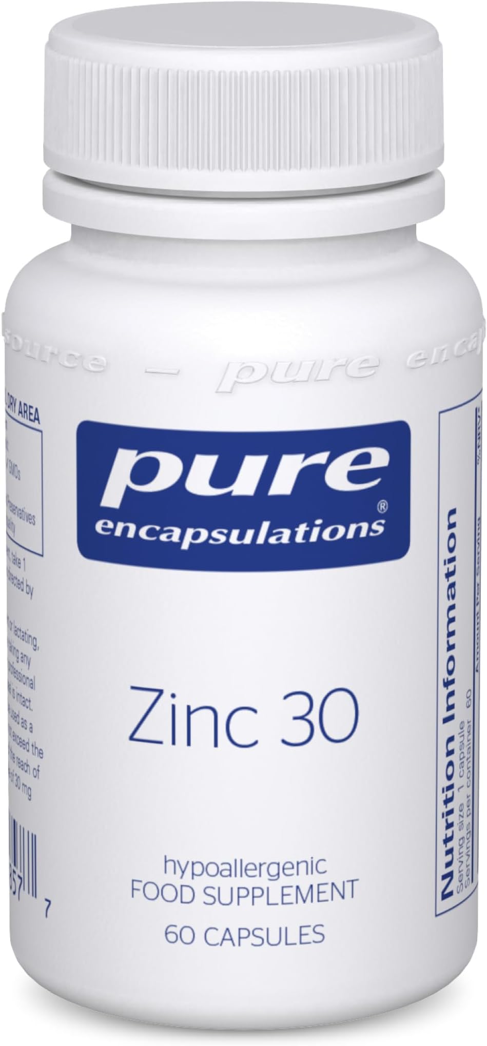 Pure Encapsulations Zinc 30mg Picolinate - 60 Capsules - Immune Support