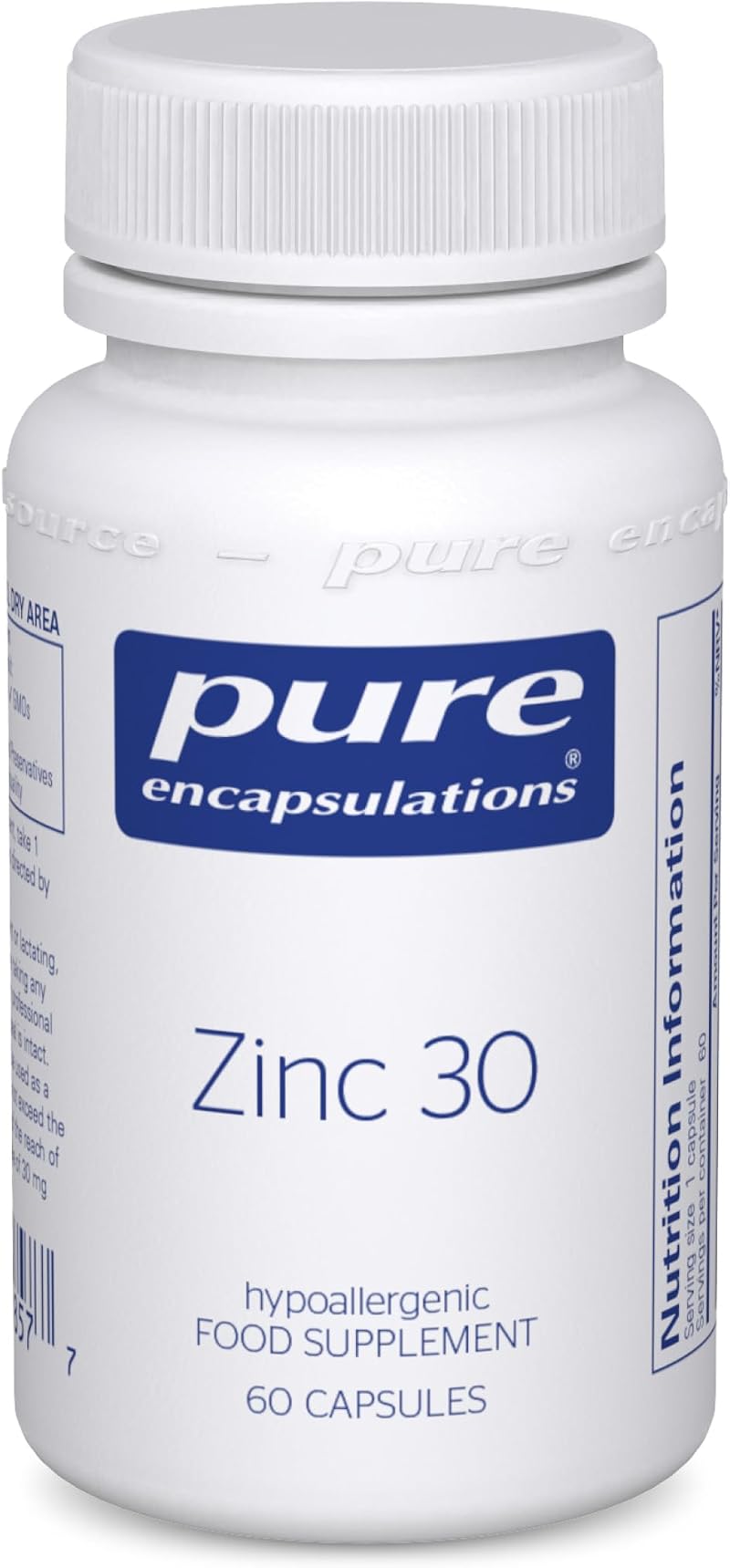 Pure Encapsulations Zinc 30mg Picolinate - 60 Capsules - Immune Support