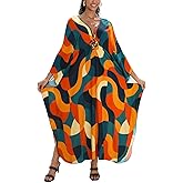 NFVNKJ Caftan Dresses for Women Plus Size, V-Neck Kaftan with Side Slits, Beach Cover Up, Swimsuit Wrap & Vacation Loungewear