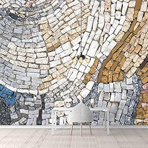 Wall Mural Realistic Rock Colorful Bricks Removable Self-Adhesive Large Wallpaper - 66x96 inches