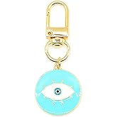 Jasimkiss Evil Eye Keychain Protection Charm for Women Men Car Key Ring Bag Purse Accessories Good Luck Amulet Jewelry