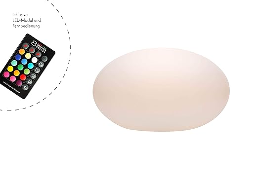 8 seasons design - LED Deko Leuchte Shining Eye (42 cm, oval, RGB Farbwechsel, dimmbar, IP44, Kugelleuchte für Garten, Terras