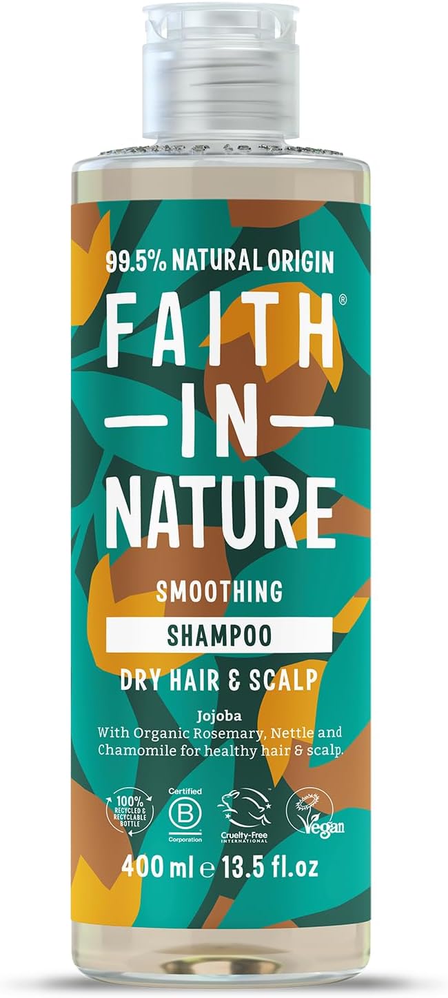 Faith In Nature Jojoba Shampoo 400ml - Smoothing Dry Hair & Scalp