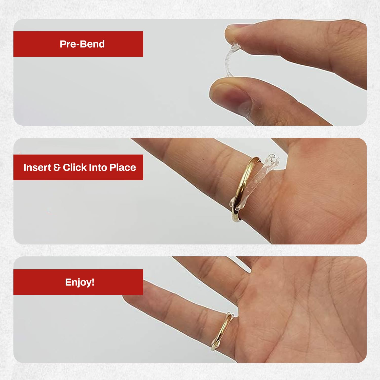 Chrome Cherry Ringo, Invisible Ring Size Adjuster for Loose Rings with 6 Sizes, Clear Ring Band Sizer Guard